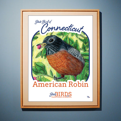 Poster of American Robin - State Bird of Connecticut